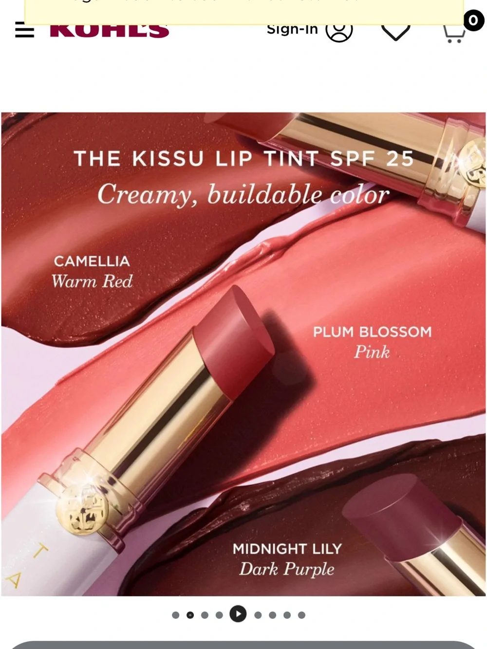 Tatcha the Kissu Lip Tint in Camelia NIB